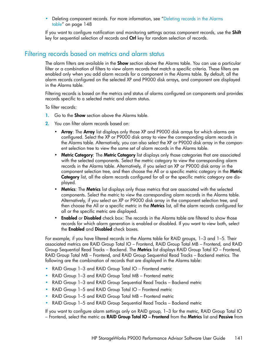 HP XP P9000 Performance Advisor Software User Manual | Page 141 / 476