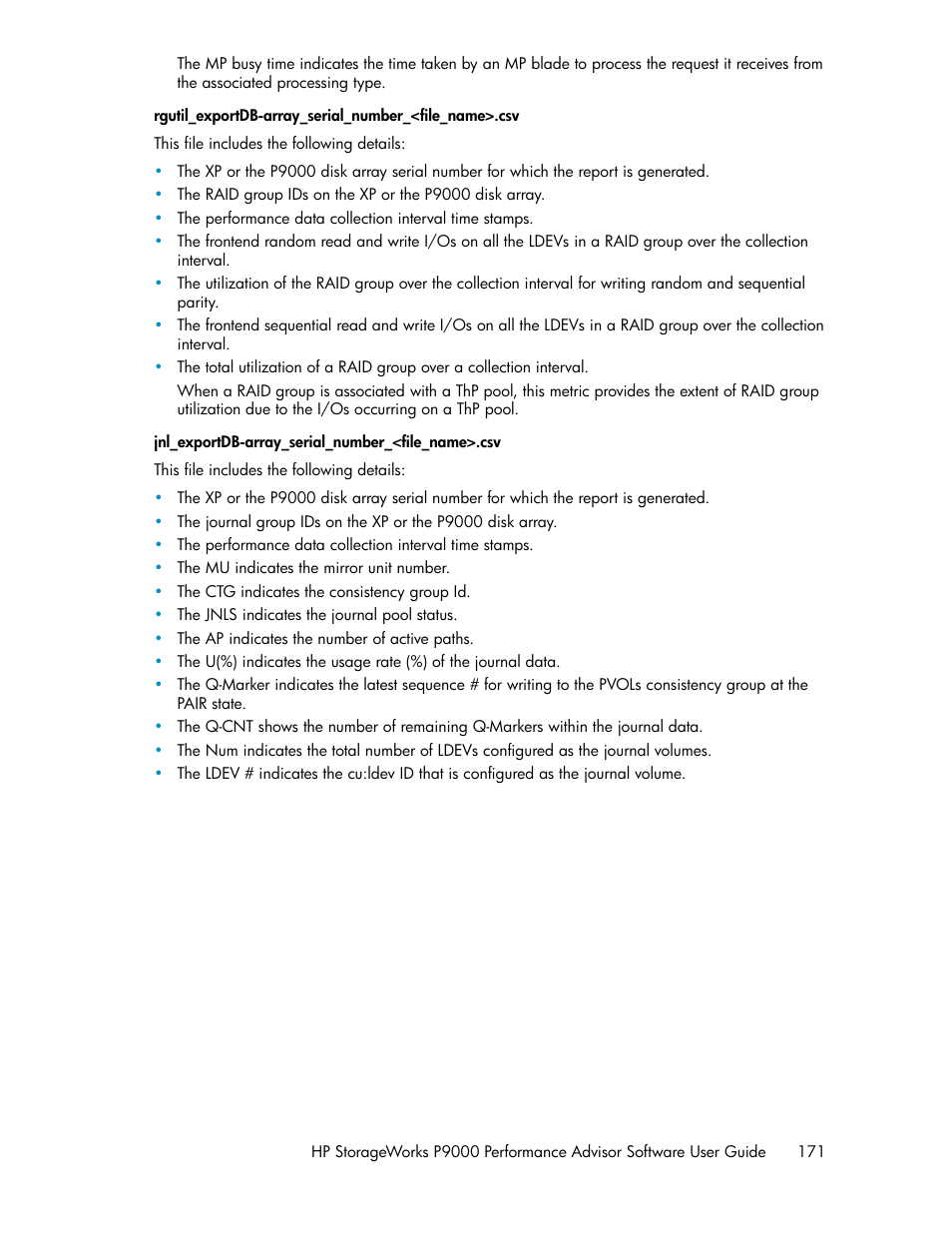 HP XP P9000 Performance Advisor Software User Manual | Page 171 / 476