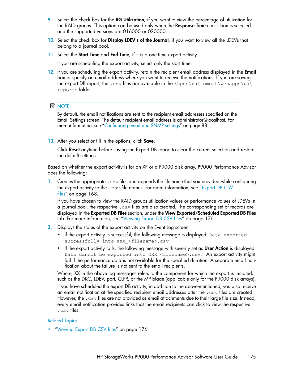 HP XP P9000 Performance Advisor Software User Manual | Page 175 / 476