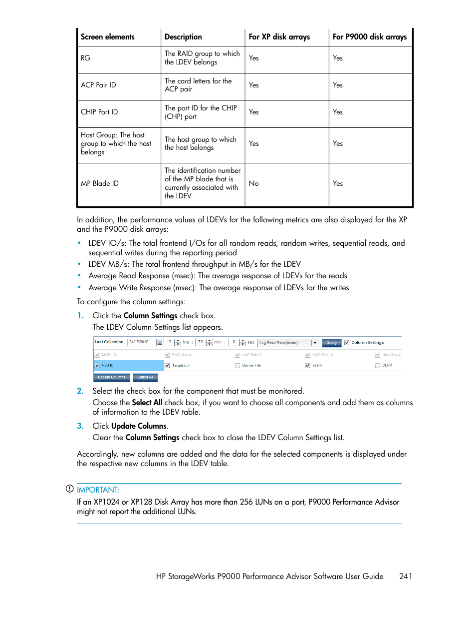 HP XP P9000 Performance Advisor Software User Manual | Page 241 / 476