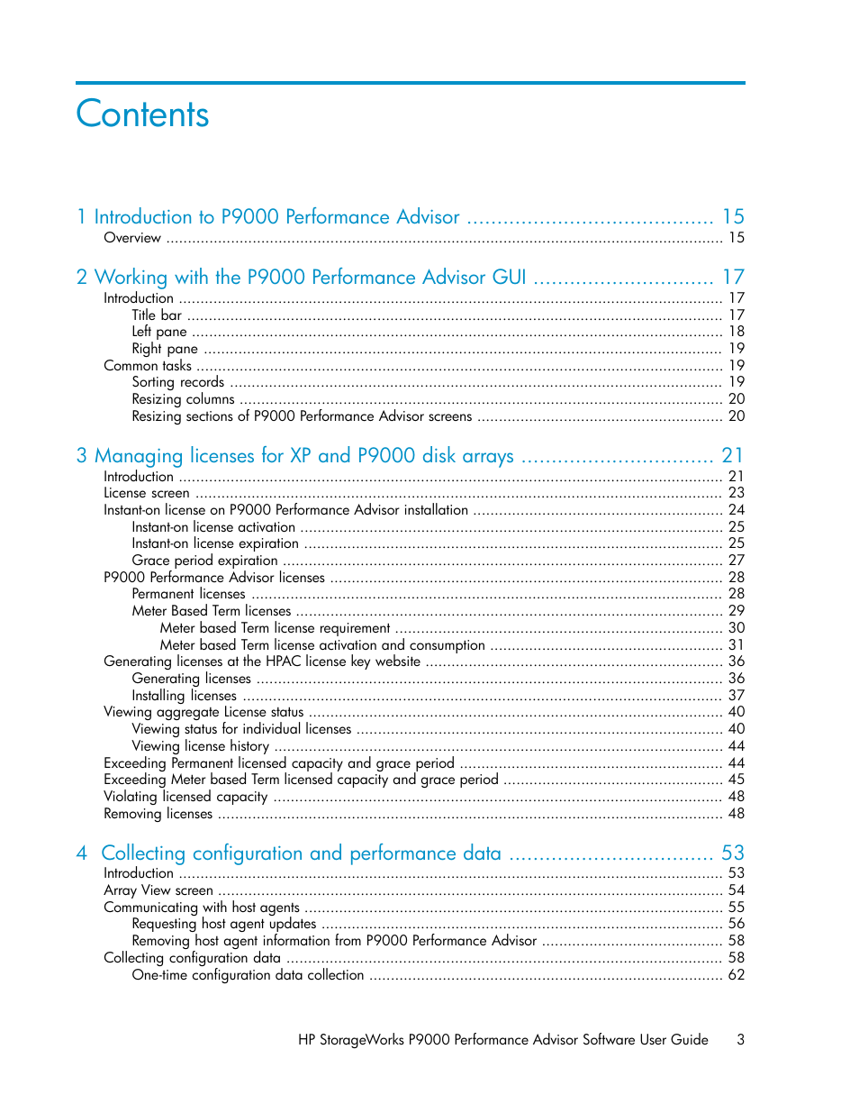 HP XP P9000 Performance Advisor Software User Manual | Page 3 / 476