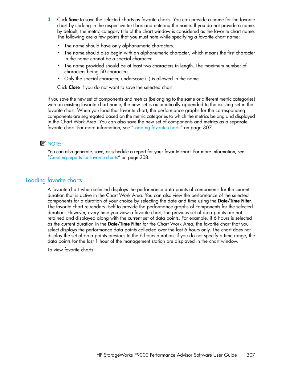 Loading favorite charts | HP XP P9000 Performance Advisor Software User Manual | Page 307 / 476
