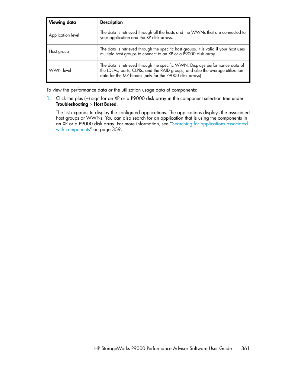HP XP P9000 Performance Advisor Software User Manual | Page 361 / 476