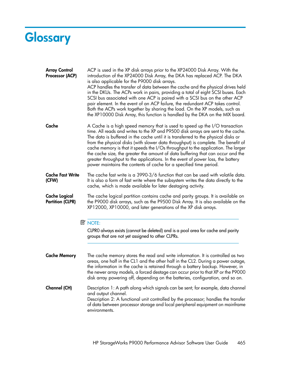 Glossary | HP XP P9000 Performance Advisor Software User Manual | Page 465 / 476