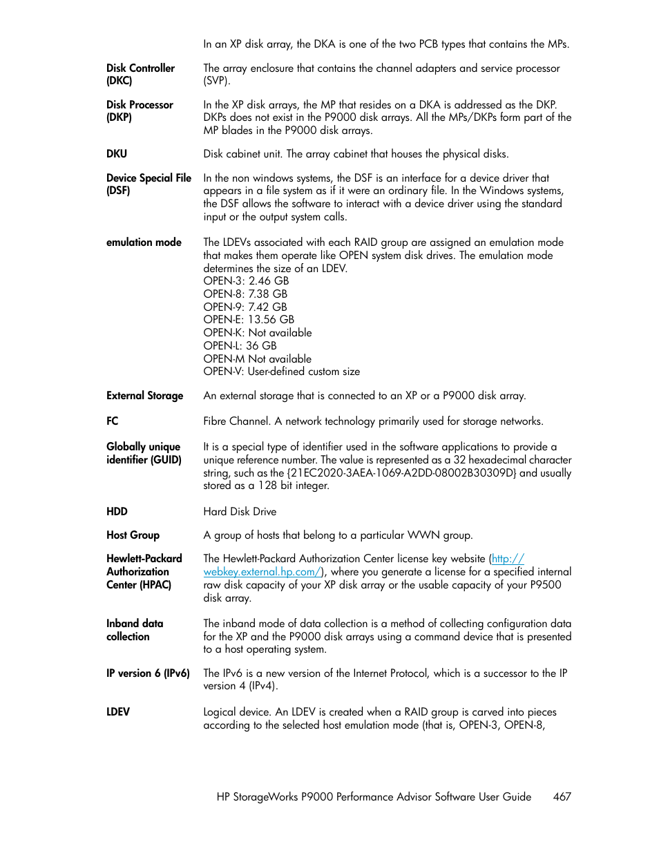 HP XP P9000 Performance Advisor Software User Manual | Page 467 / 476