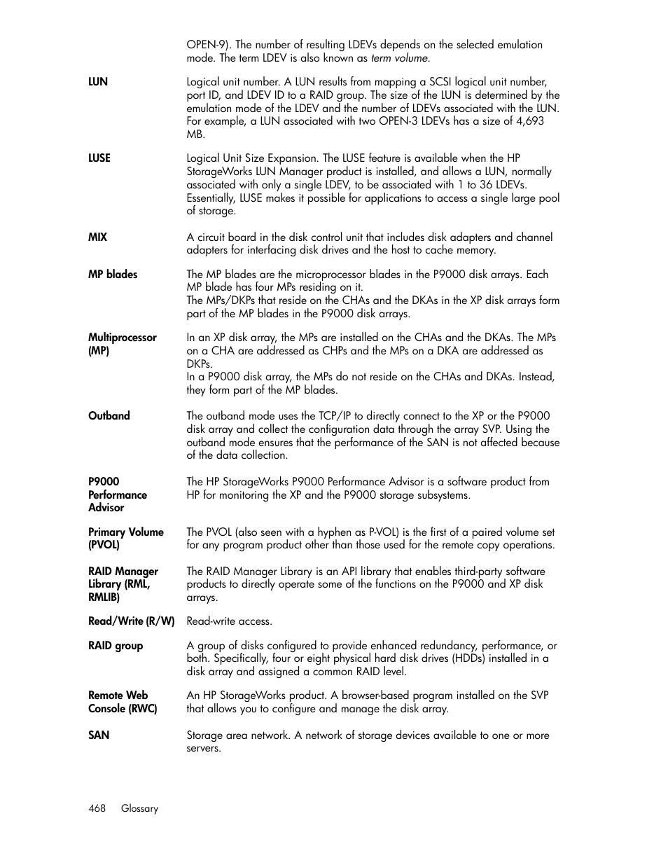 HP XP P9000 Performance Advisor Software User Manual | Page 468 / 476