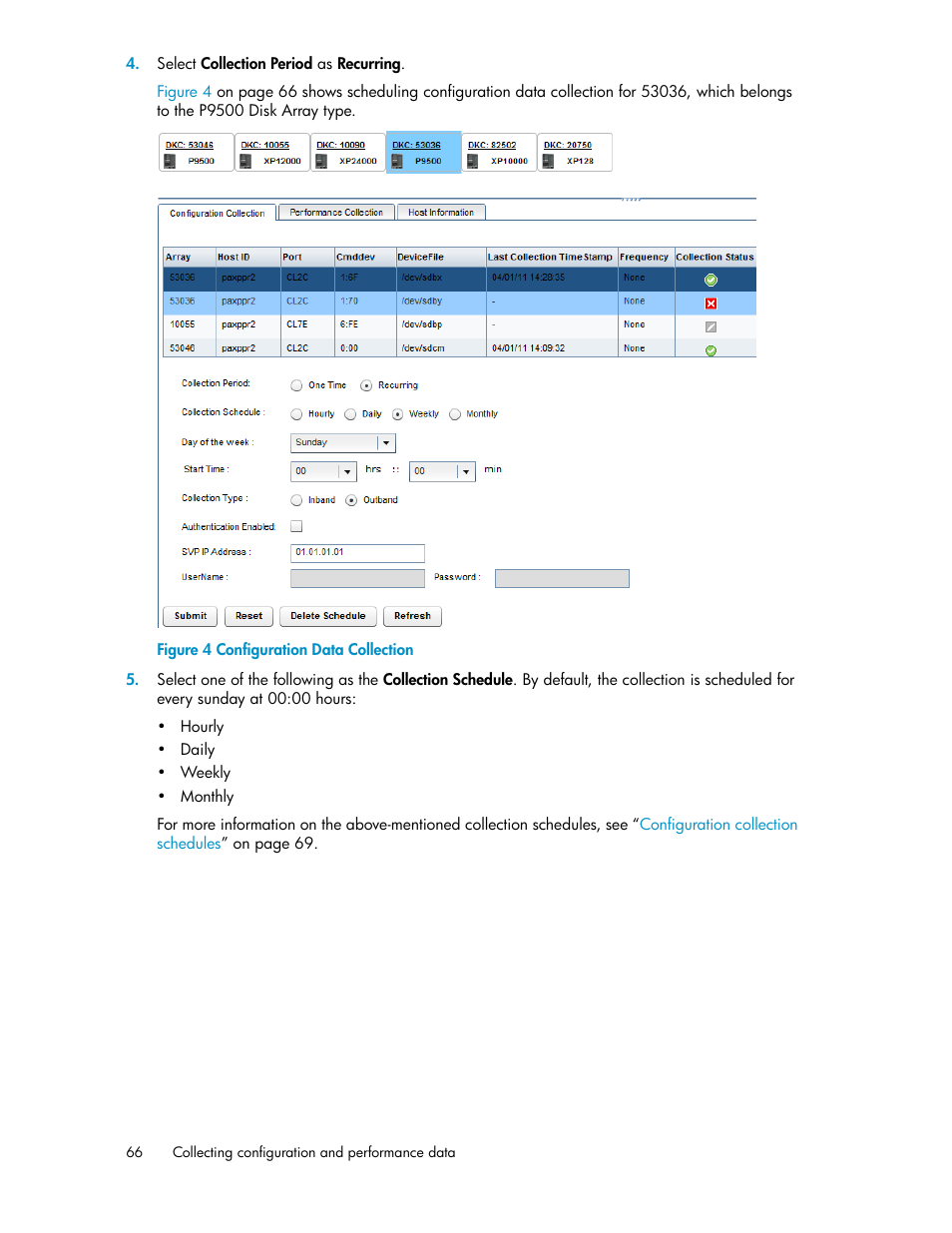 Configuration data collection | HP XP P9000 Performance Advisor Software User Manual | Page 66 / 476