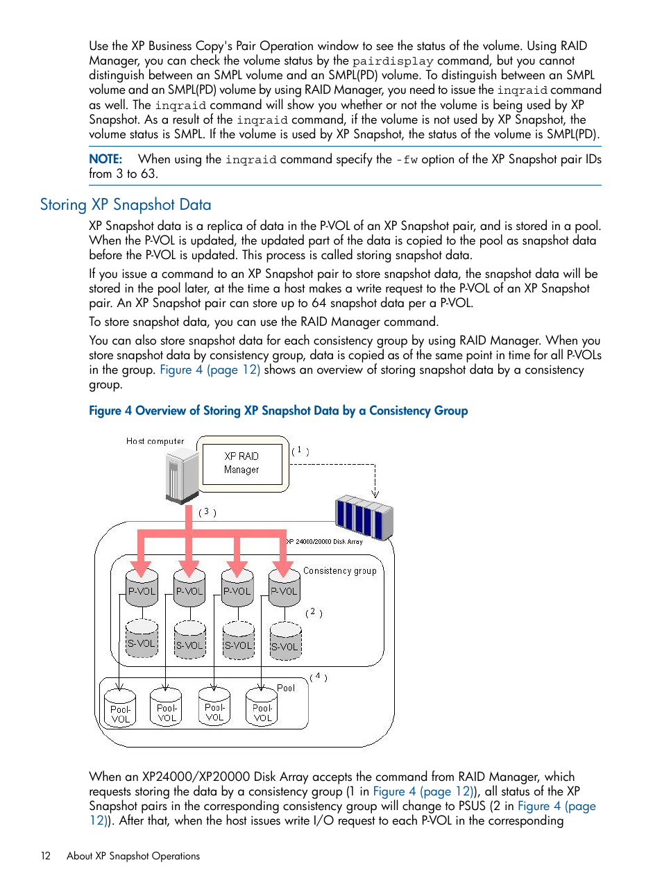 Storing xp snapshot data | HP StorageWorks XP Remote Web Console Software User Manual | Page 12 / 116