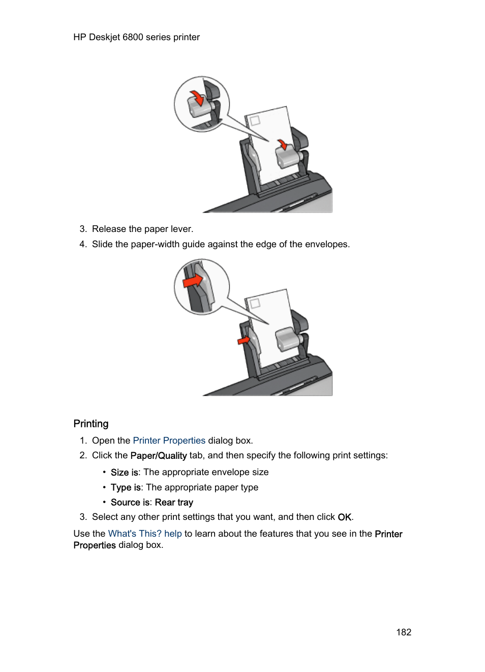 Printing | HP Deskjet 6840 Color Inkjet Printer User Manual | Page 182 / 193