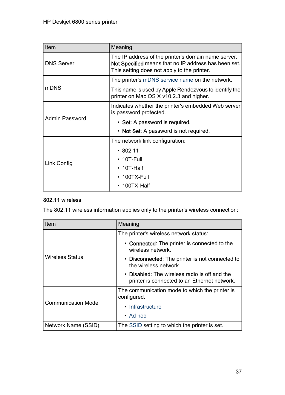 11 wireless | HP Deskjet 6840 Color Inkjet Printer User Manual | Page 37 / 193