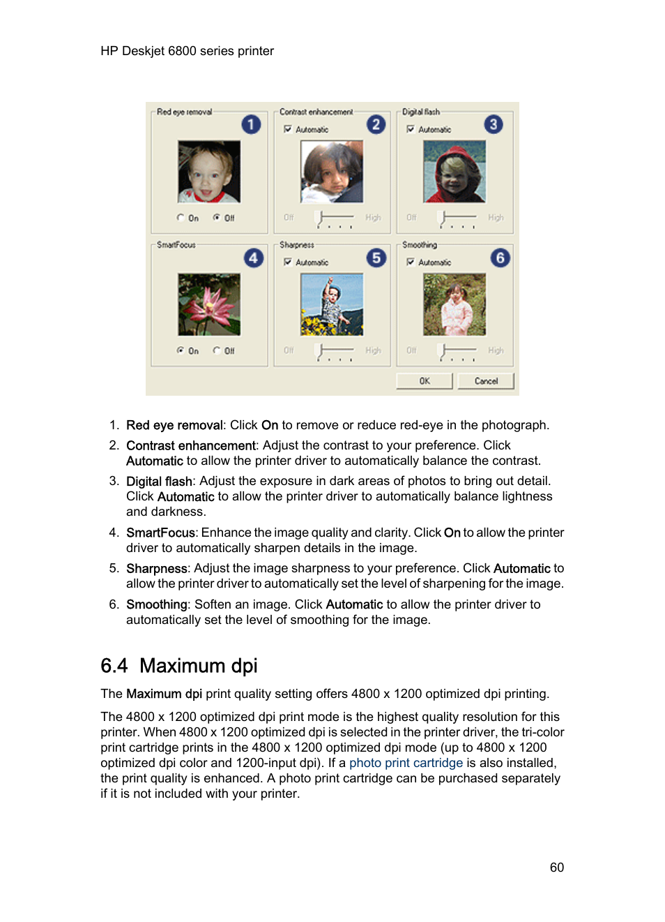 4 maximum dpi, Maximum dpi | HP Deskjet 6840 Color Inkjet Printer User Manual | Page 60 / 193