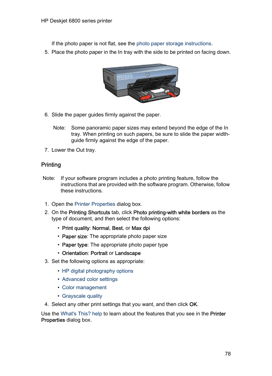 Printing | HP Deskjet 6840 Color Inkjet Printer User Manual | Page 78 / 193