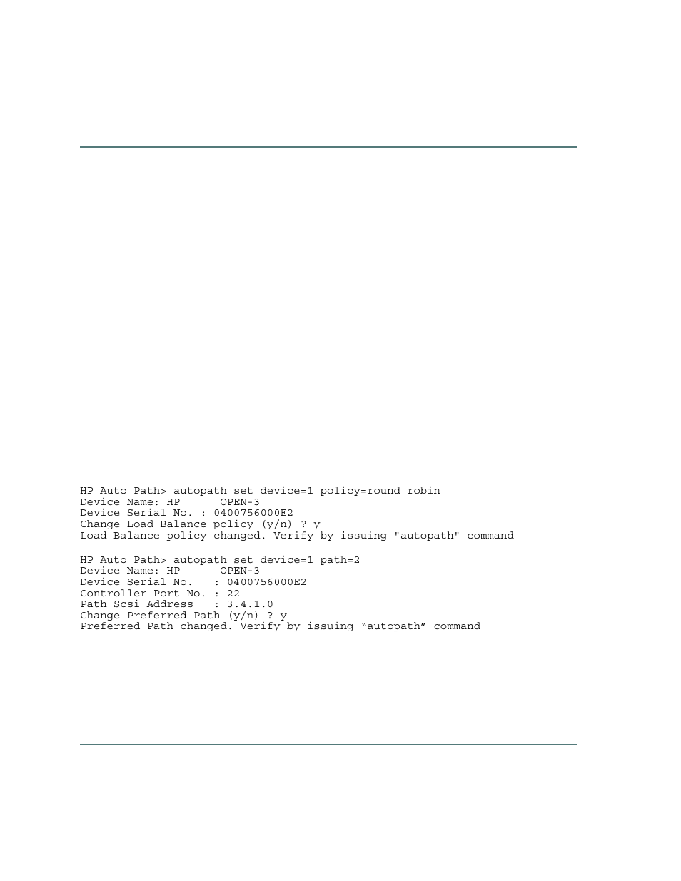 Autopath set device | HP StorageWorks Auto Path VA Software User Manual | Page 64 / 70