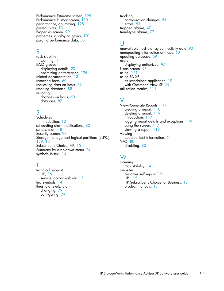 HP XP Performance Advisor Software User Manual | Page 155 / 159