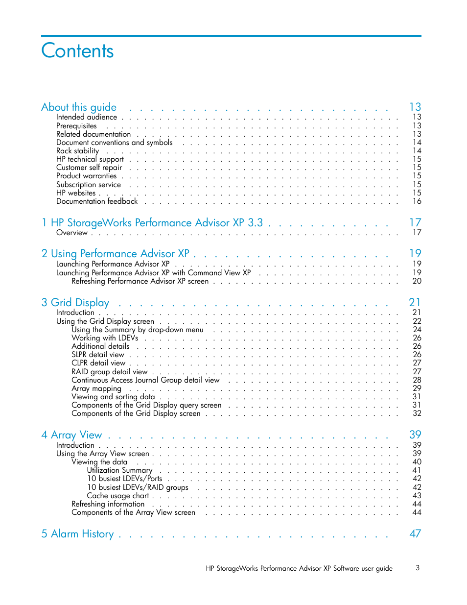 HP XP Performance Advisor Software User Manual | Page 3 / 159