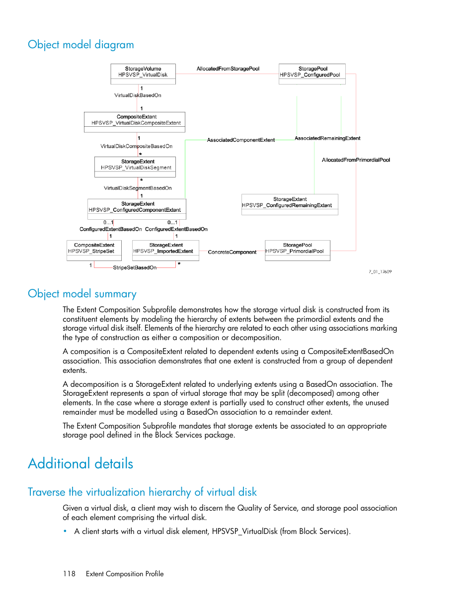 Object model diagram, Object model summary, Additional details | 118 object model summary, Object model diagram object model summary | HP SAN Virtualization Services Platform User Manual | Page 118 / 324