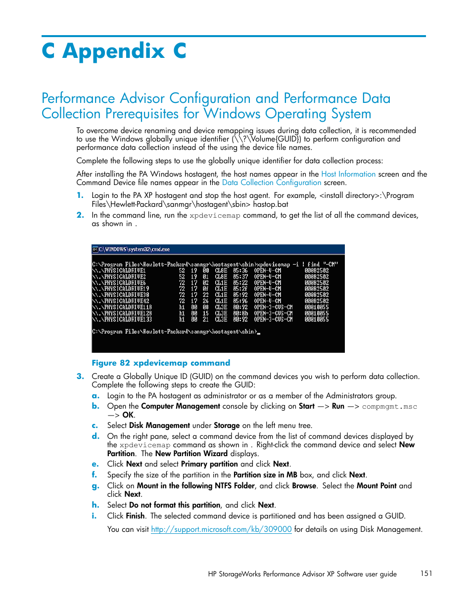 C appendix c, System, Xpdevicemap command | HP XP Performance Advisor Software User Manual | Page 151 / 165