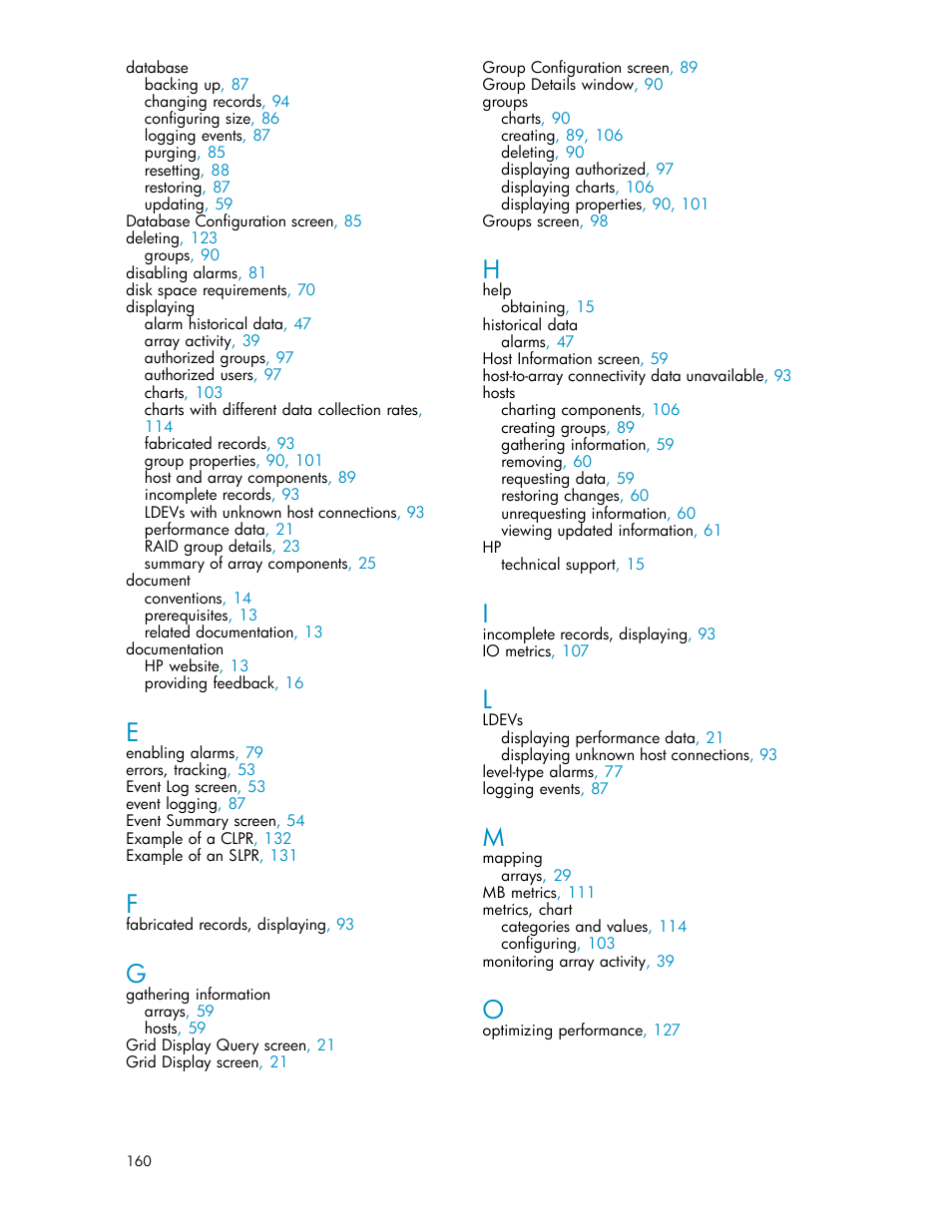 HP XP Performance Advisor Software User Manual | Page 160 / 165