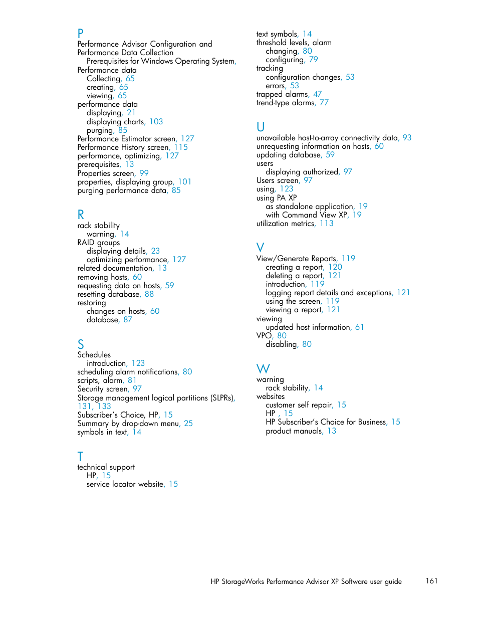 HP XP Performance Advisor Software User Manual | Page 161 / 165