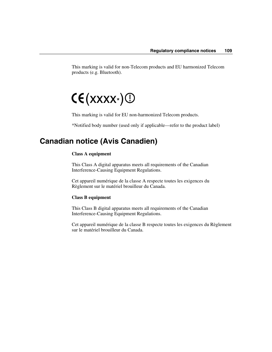 Canadian notice (avis canadien) | HP ProLiant BL45p Server series User Manual | Page 109 / 128