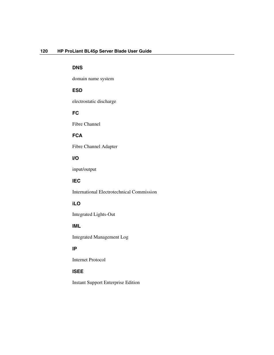 HP ProLiant BL45p Server series User Manual | Page 120 / 128