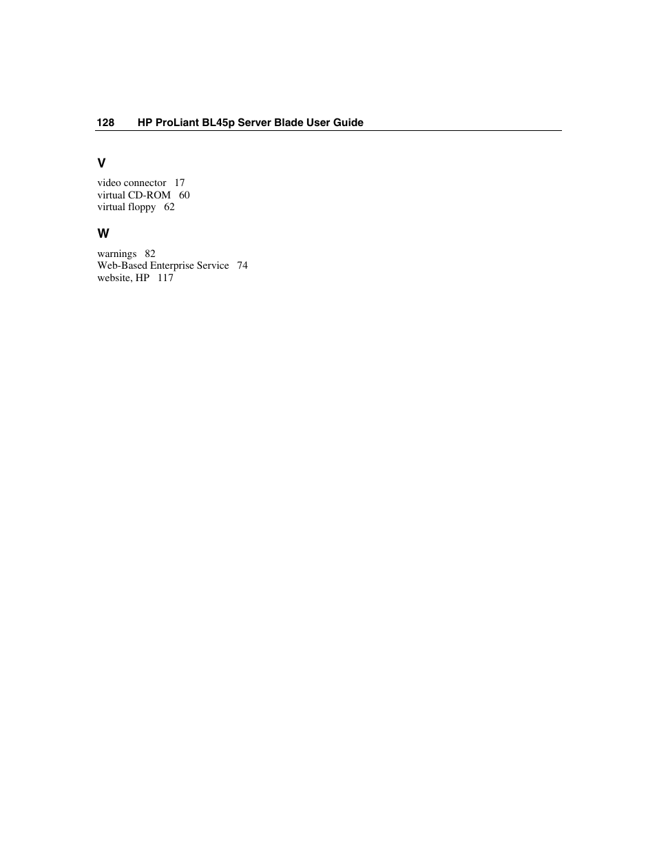 HP ProLiant BL45p Server series User Manual | Page 128 / 128