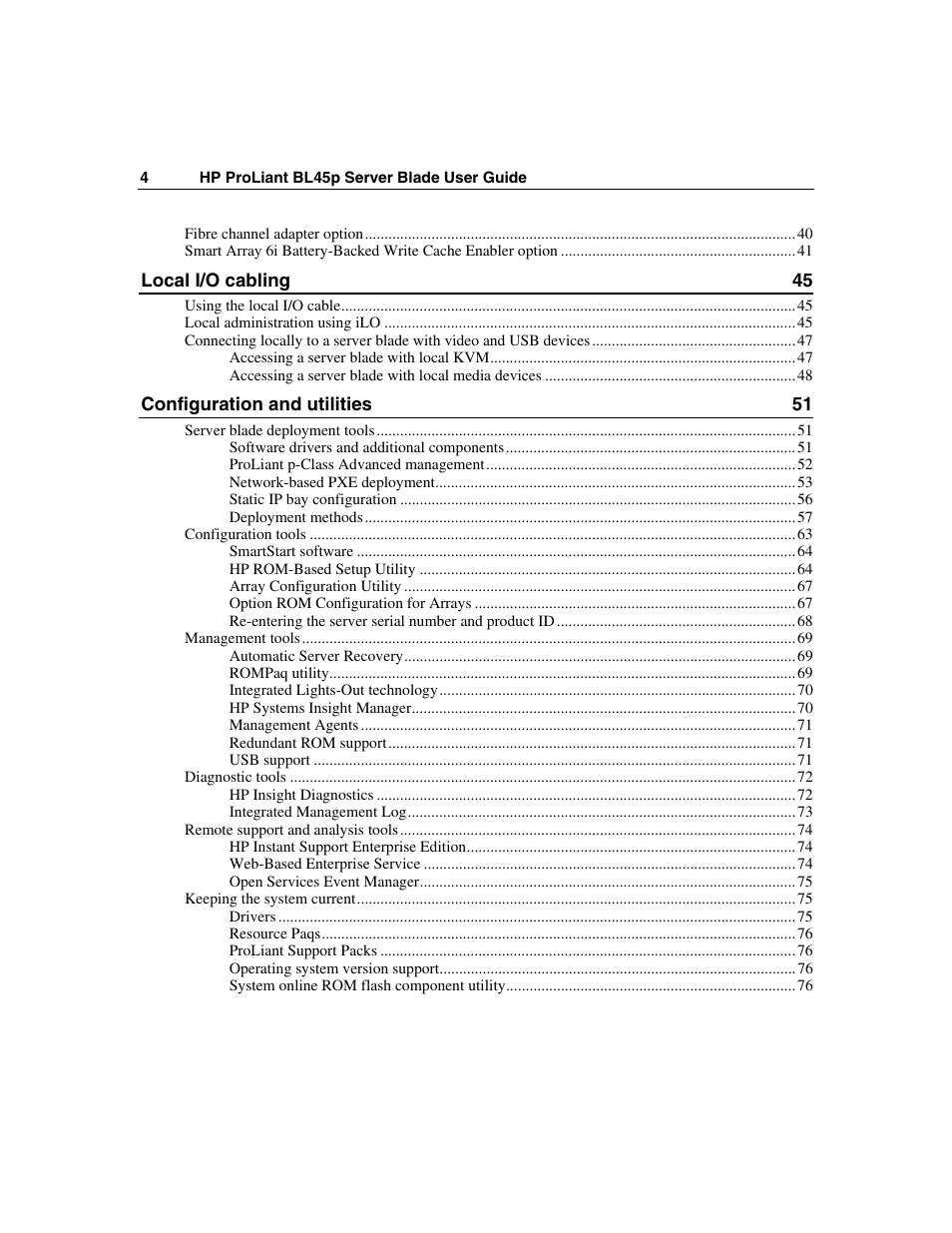 HP ProLiant BL45p Server series User Manual | Page 4 / 128