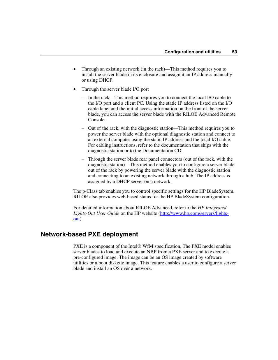 Network-based pxe deployment | HP ProLiant BL45p Server series User Manual | Page 53 / 128