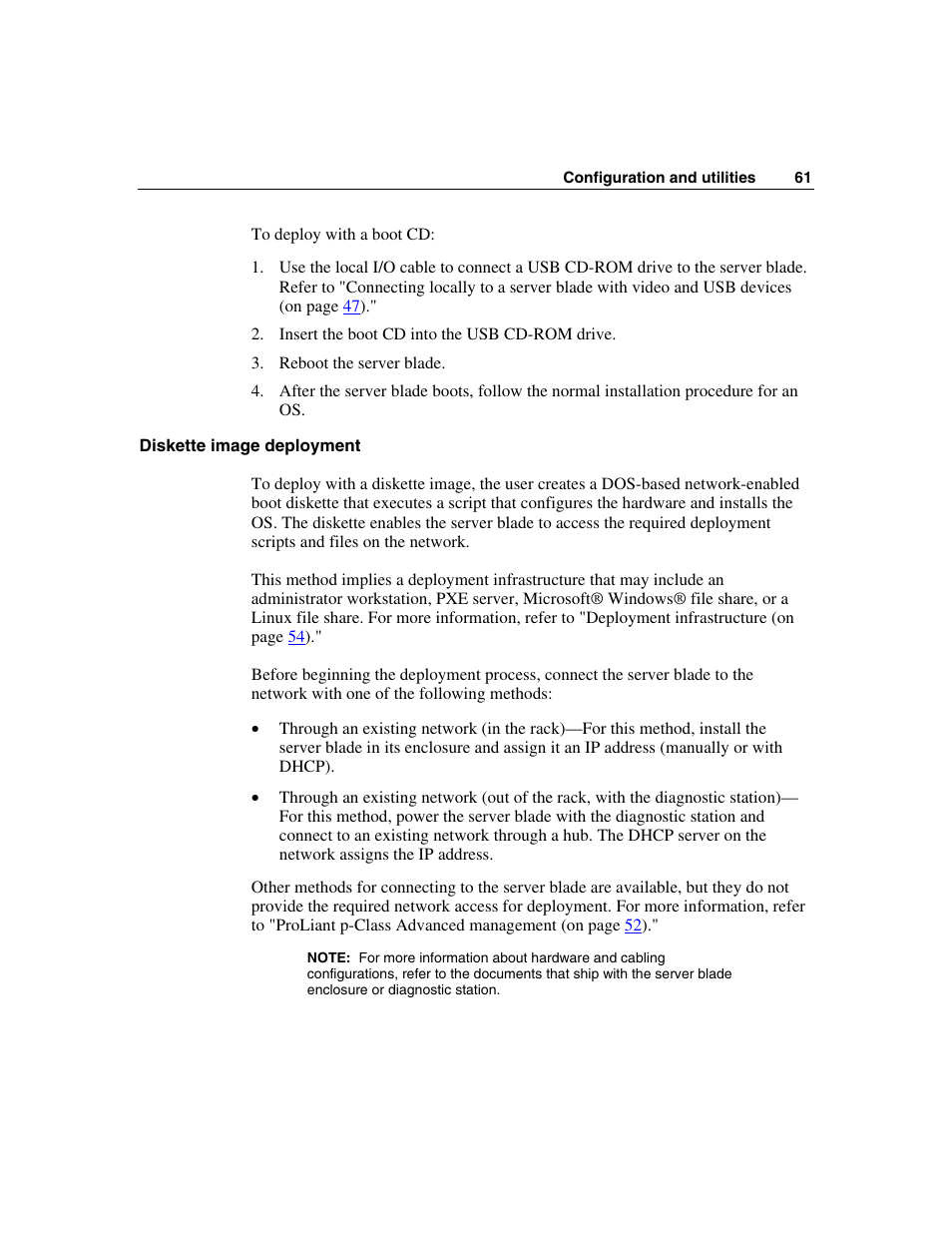 Diskette image deployment | HP ProLiant BL45p Server series User Manual | Page 61 / 128