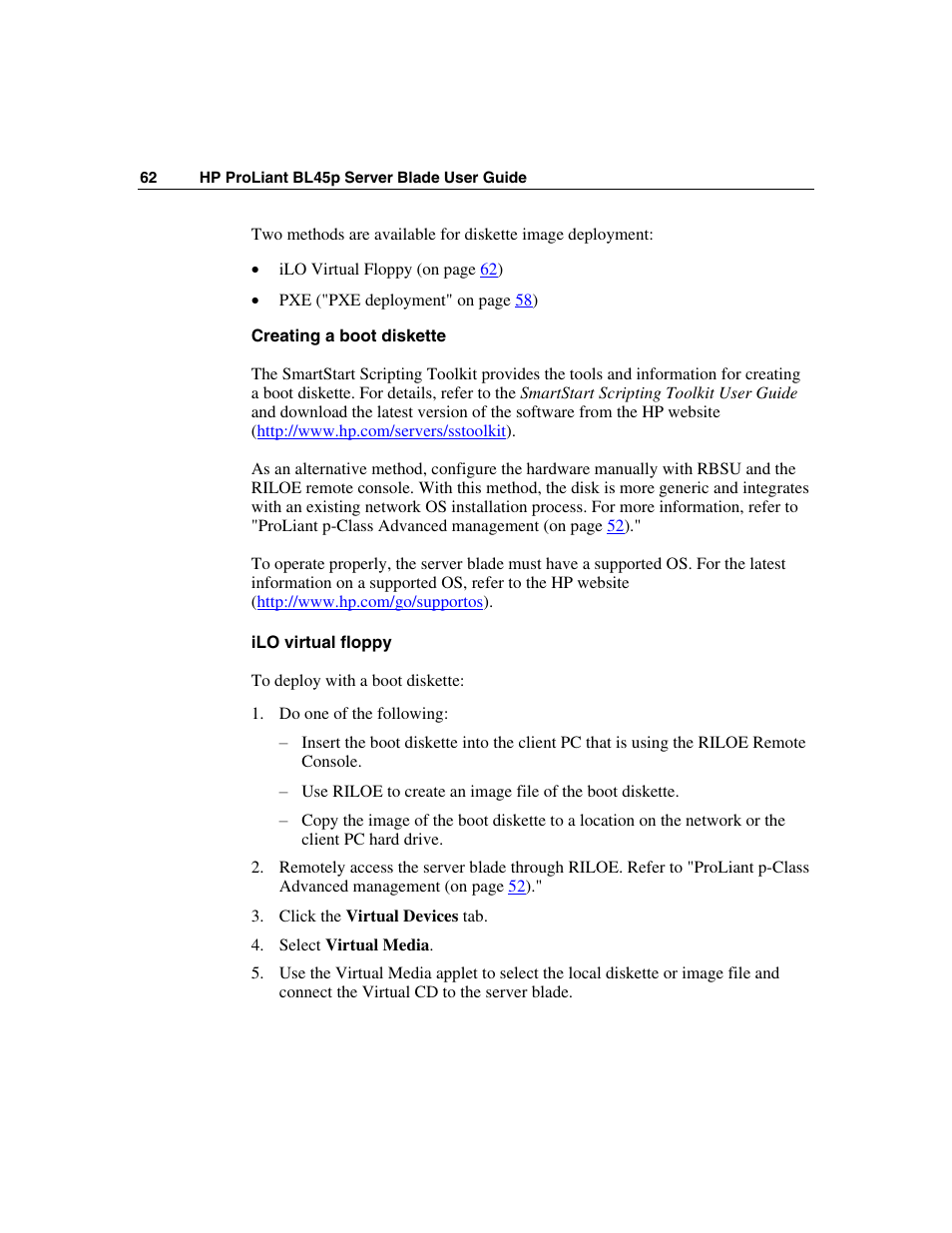 HP ProLiant BL45p Server series User Manual | Page 62 / 128