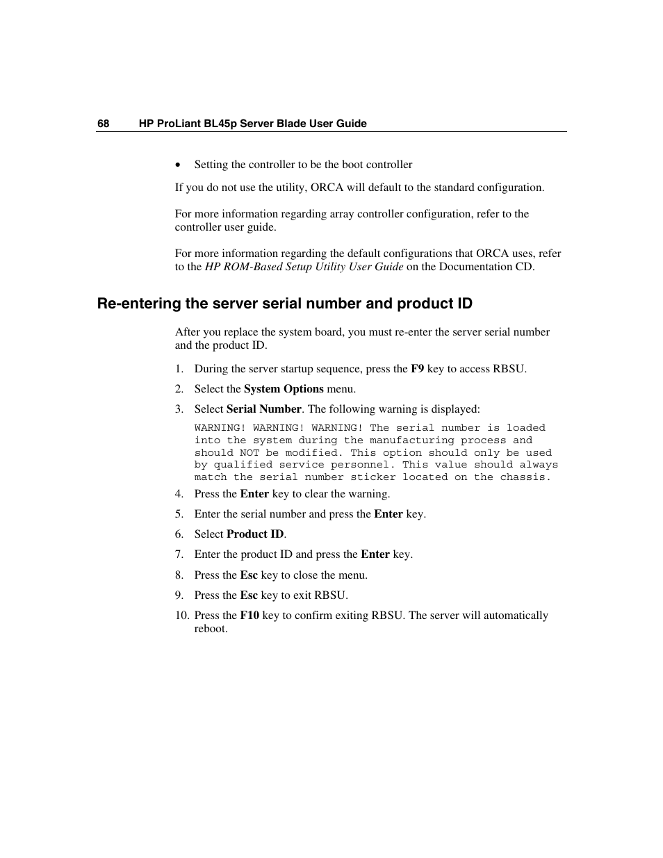 HP ProLiant BL45p Server series User Manual | Page 68 / 128