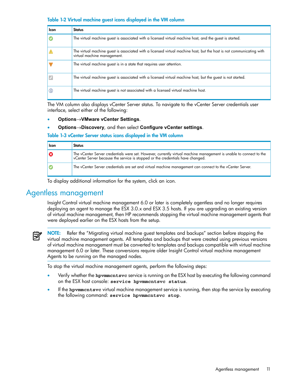 Agentless management | HP Insight Control Software for Linux User Manual | Page 11 / 59