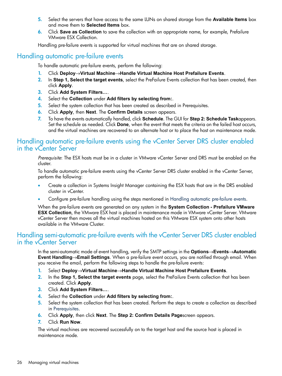 Handling automatic pre-failure events | HP Insight Control Software for Linux User Manual | Page 26 / 59