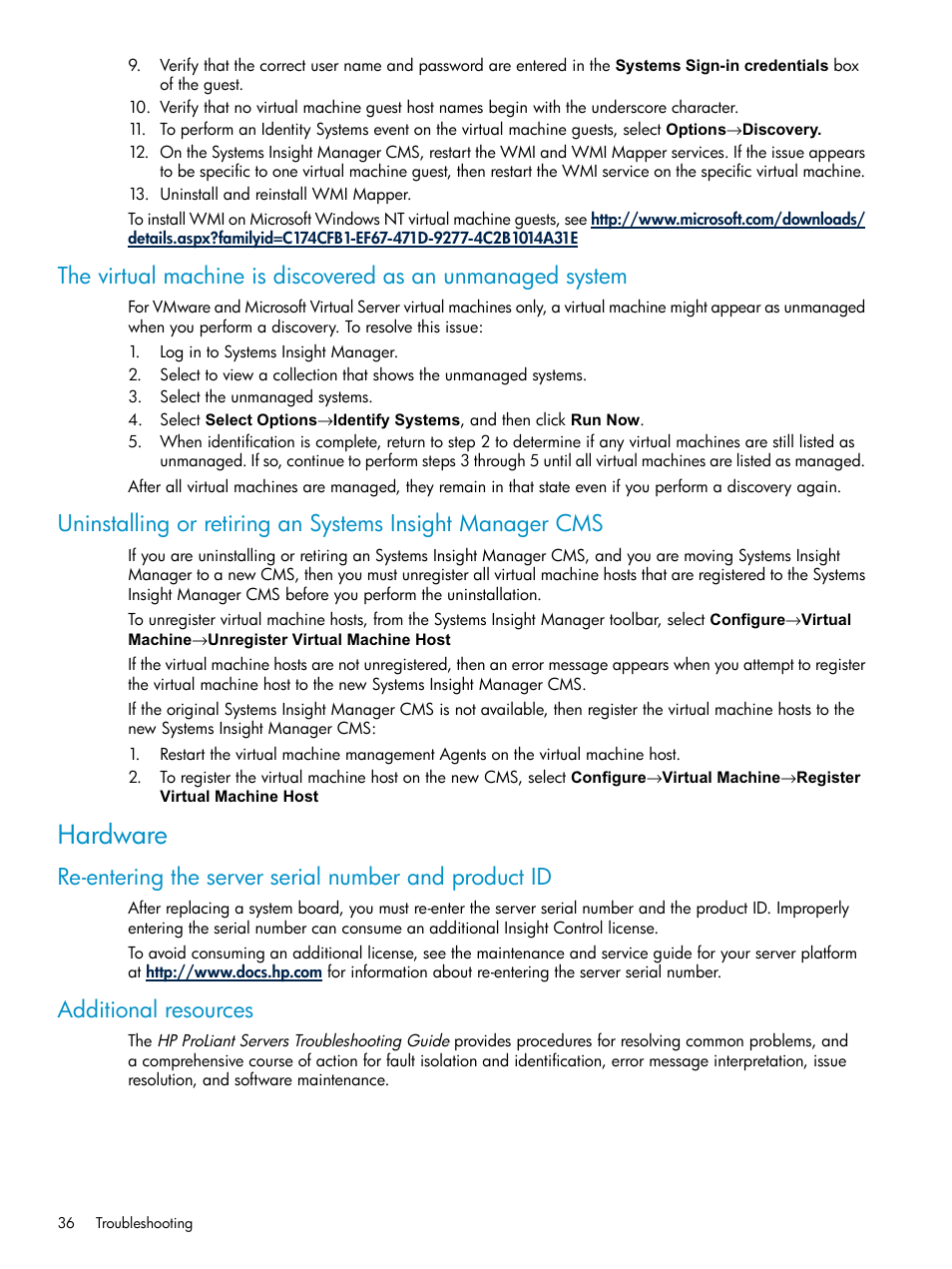 Hardware, Additional resources | HP Insight Control Software for Linux User Manual | Page 36 / 59