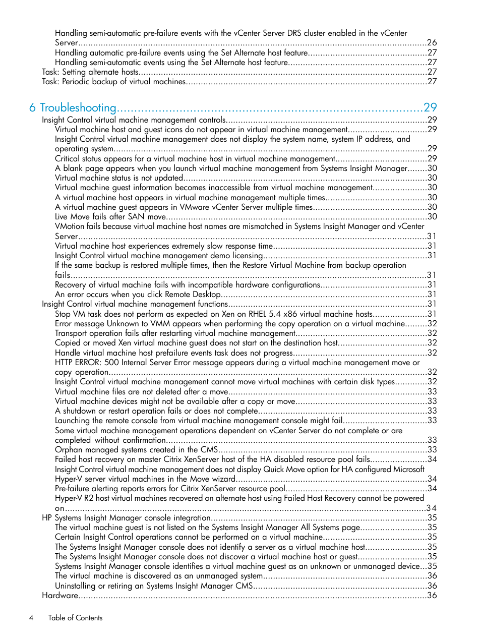 6 troubleshooting | HP Insight Control Software for Linux User Manual | Page 4 / 59