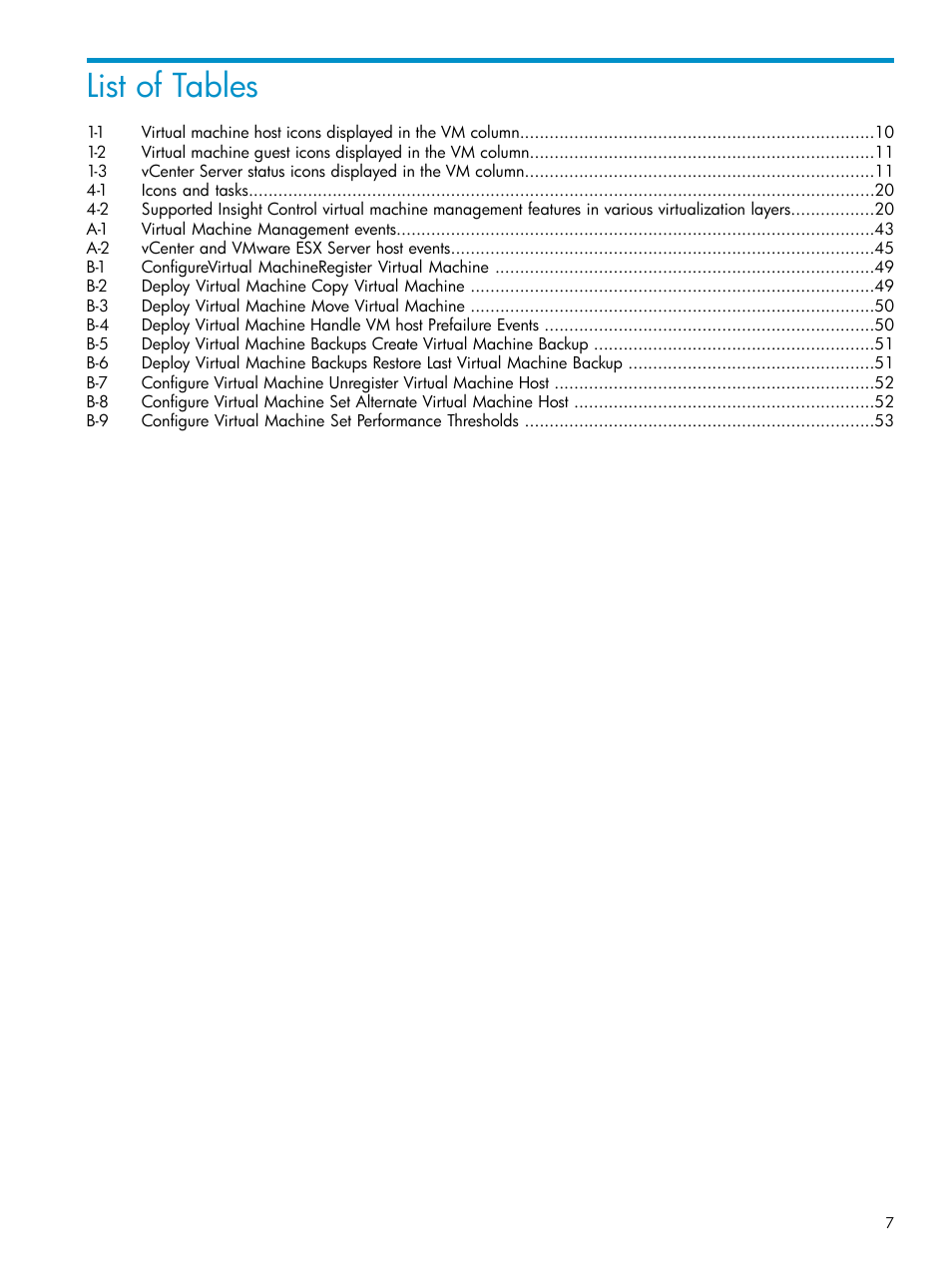 List of tables | HP Insight Control Software for Linux User Manual | Page 7 / 59