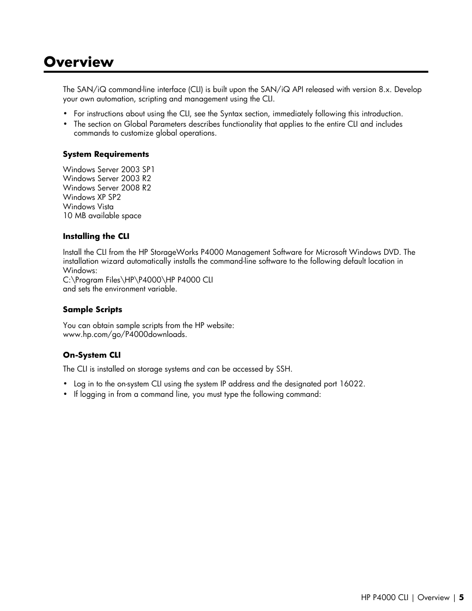 Overview | HP StoreVirtual VSA Software User Manual | Page 5 / 80