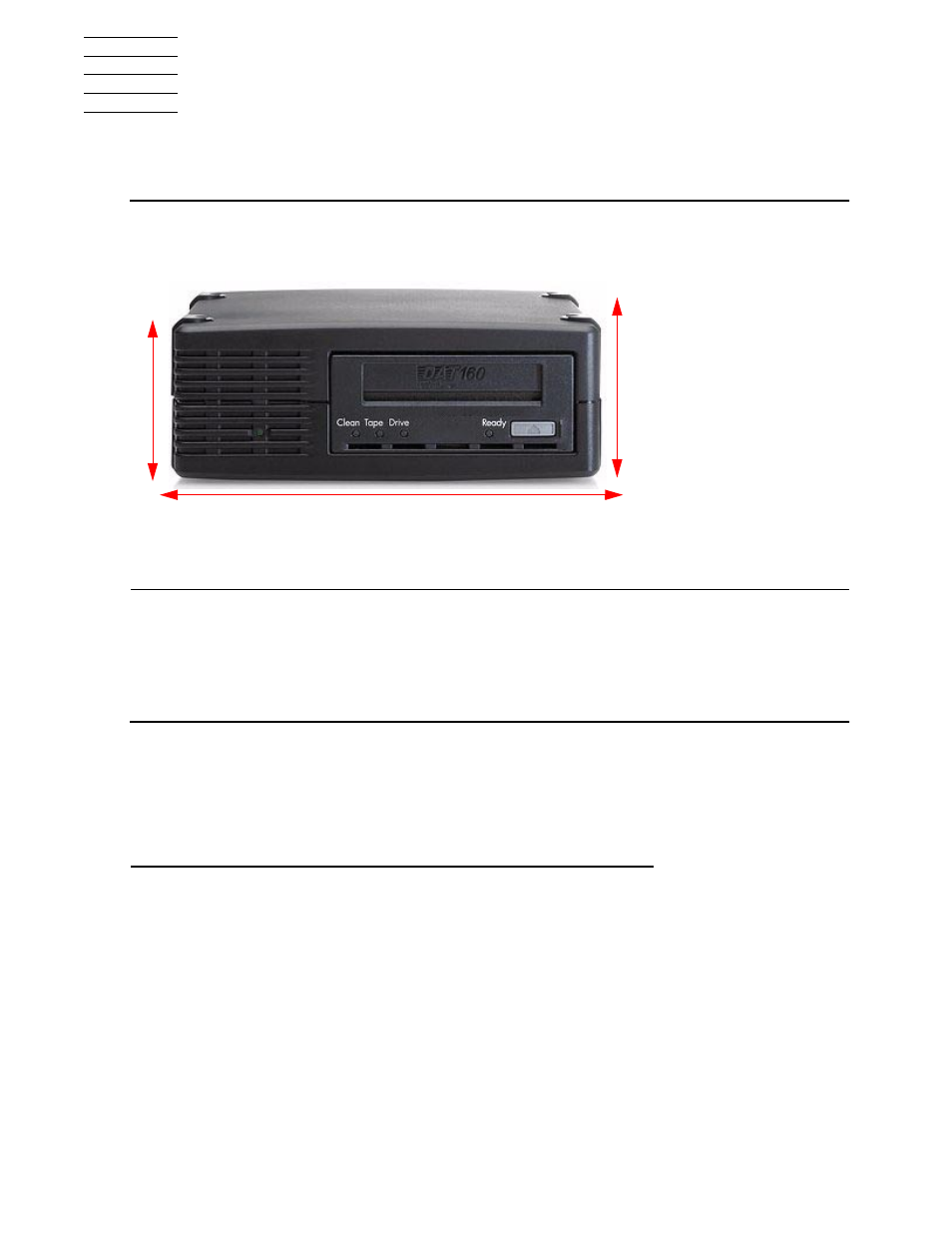 A specifications, Tape drive components weights, A. specifications | Figure a-1, Tape drive dimensions, Table a-1, Appendix a, specifications, Specifications | HP Integrity NonStop J-Series User Manual | Page 27 / 40