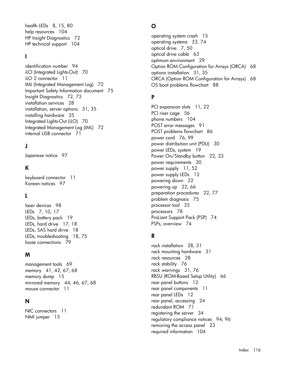 HP ProLiant DL380 G6 Server User Manual | Page 116 / 117