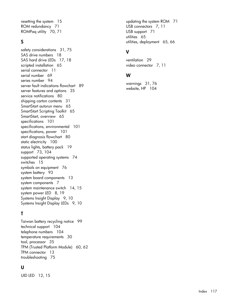 HP ProLiant DL380 G6 Server User Manual | Page 117 / 117