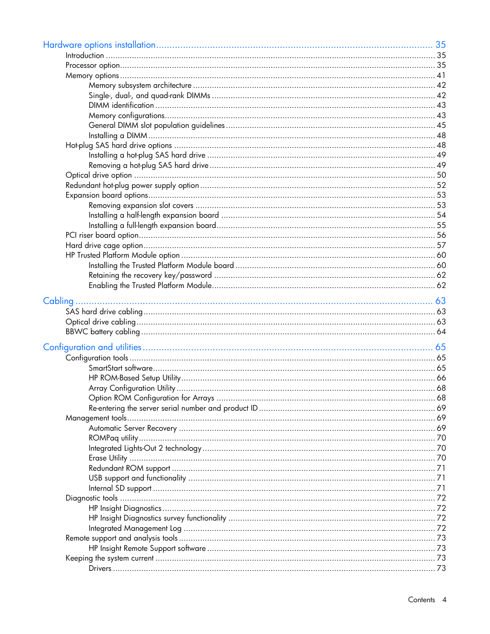 HP ProLiant DL380 G6 Server User Manual | Page 4 / 117