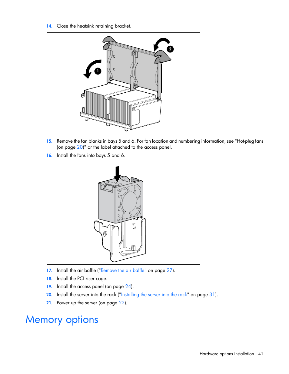 Memory options | HP ProLiant DL380 G6 Server User Manual | Page 41 / 117