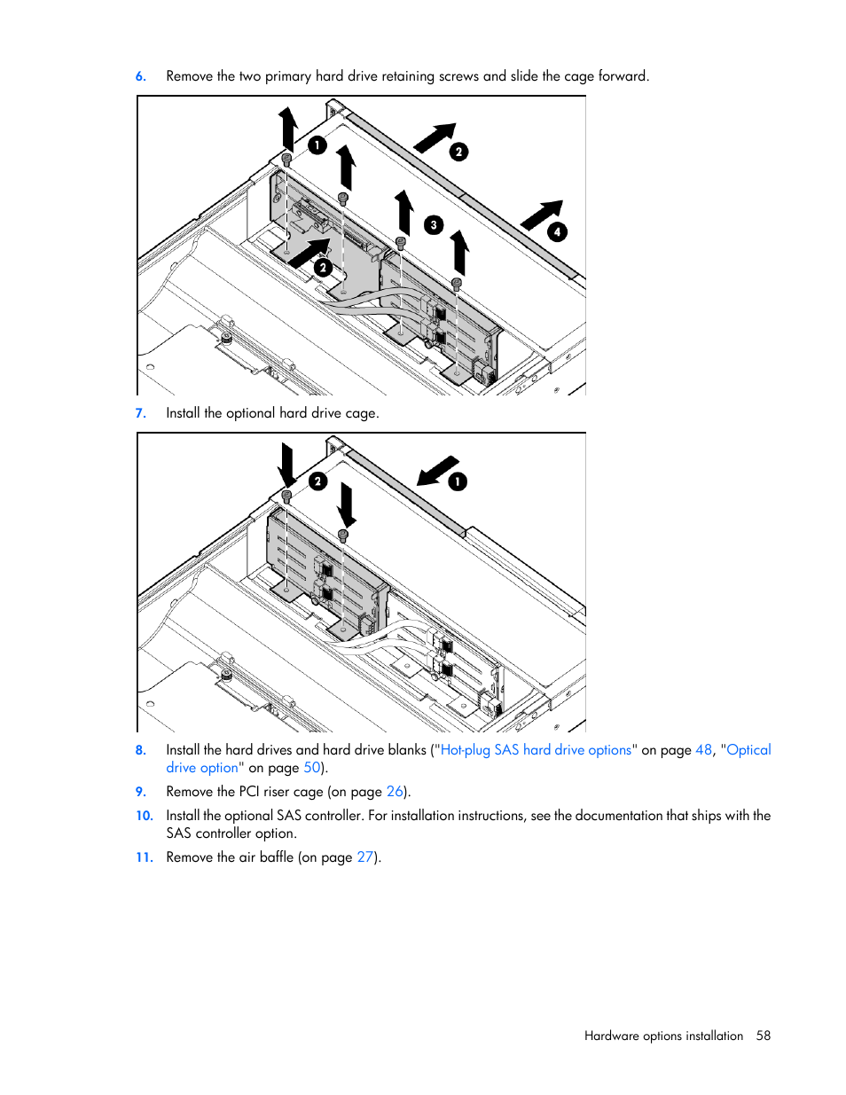 HP ProLiant DL380 G6 Server User Manual | Page 58 / 117