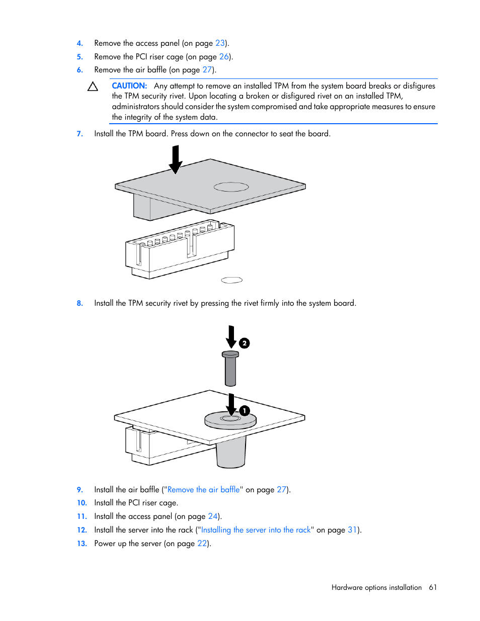 HP ProLiant DL380 G6 Server User Manual | Page 61 / 117