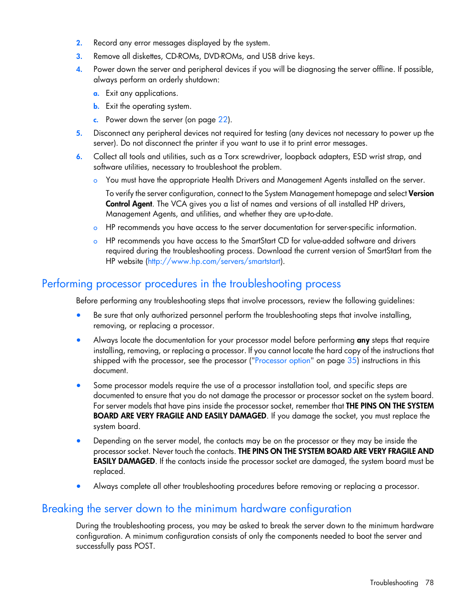 HP ProLiant DL380 G6 Server User Manual | Page 78 / 117