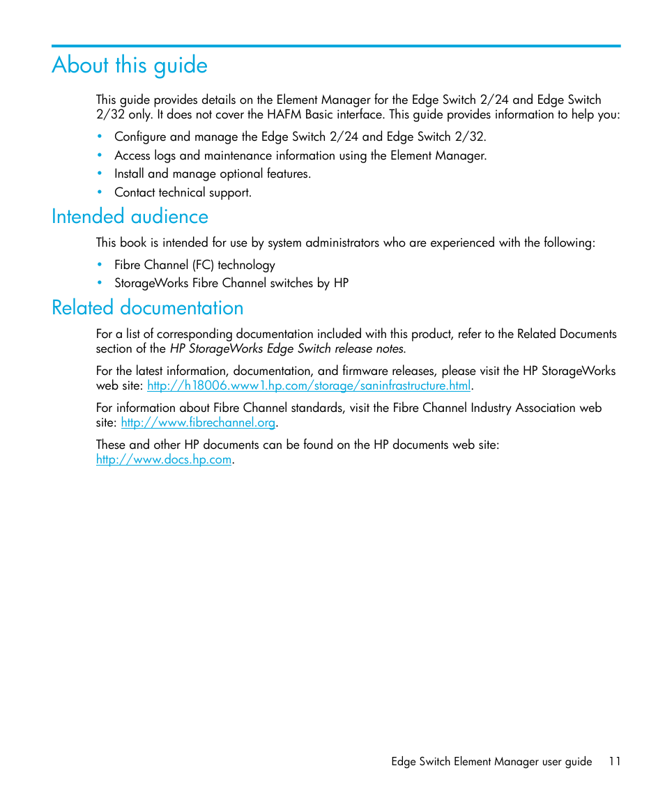 HP StorageWorks 2.32 Edge Switch User Manual | Page 11 / 228