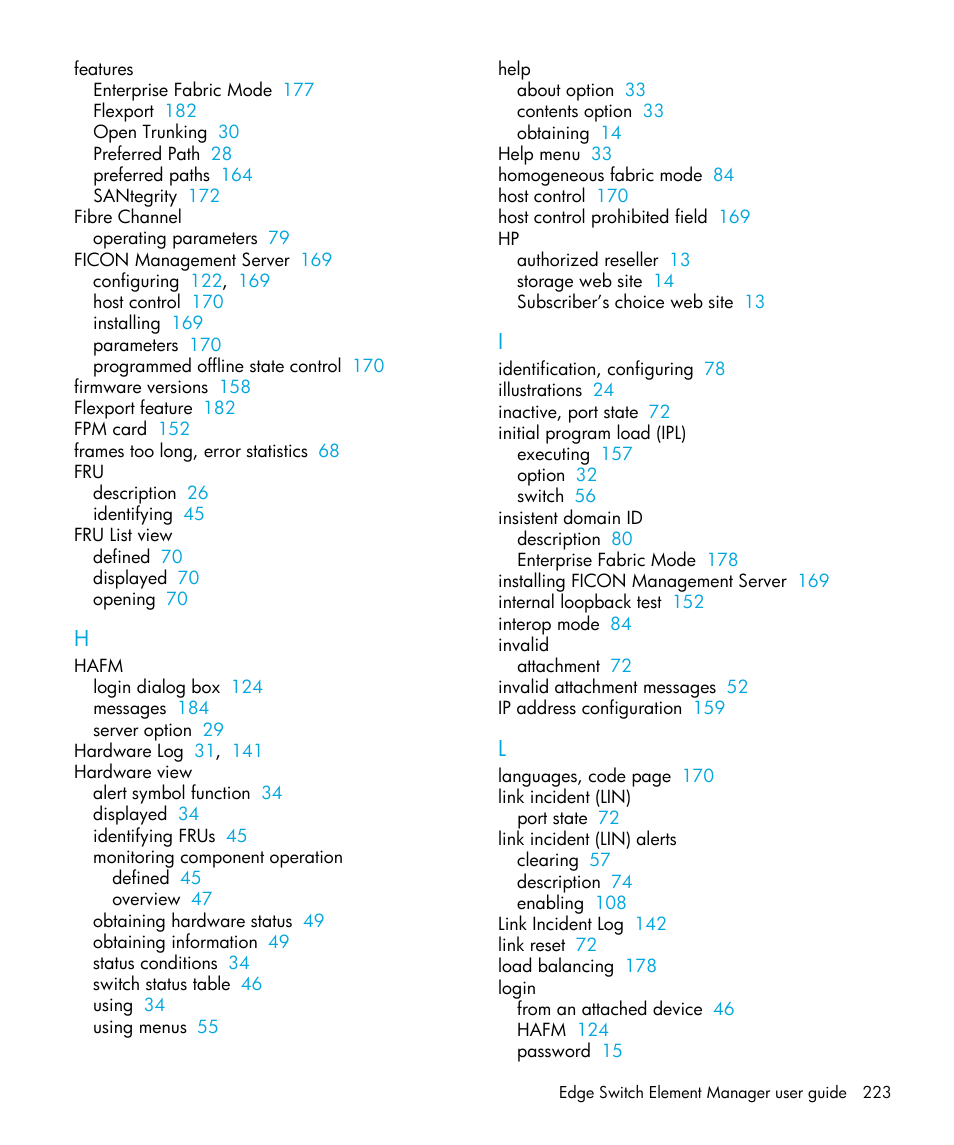 HP StorageWorks 2.32 Edge Switch User Manual | Page 223 / 228