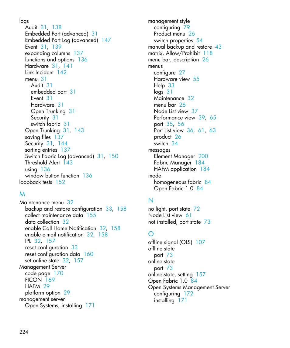 HP StorageWorks 2.32 Edge Switch User Manual | Page 224 / 228
