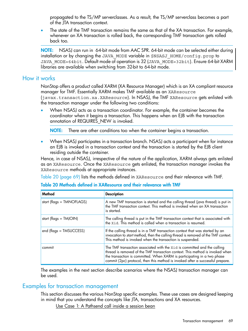 How it works, Examples for transaction management, How it works examples for transaction management | HP Integrity NonStop H-Series User Manual | Page 69 / 115