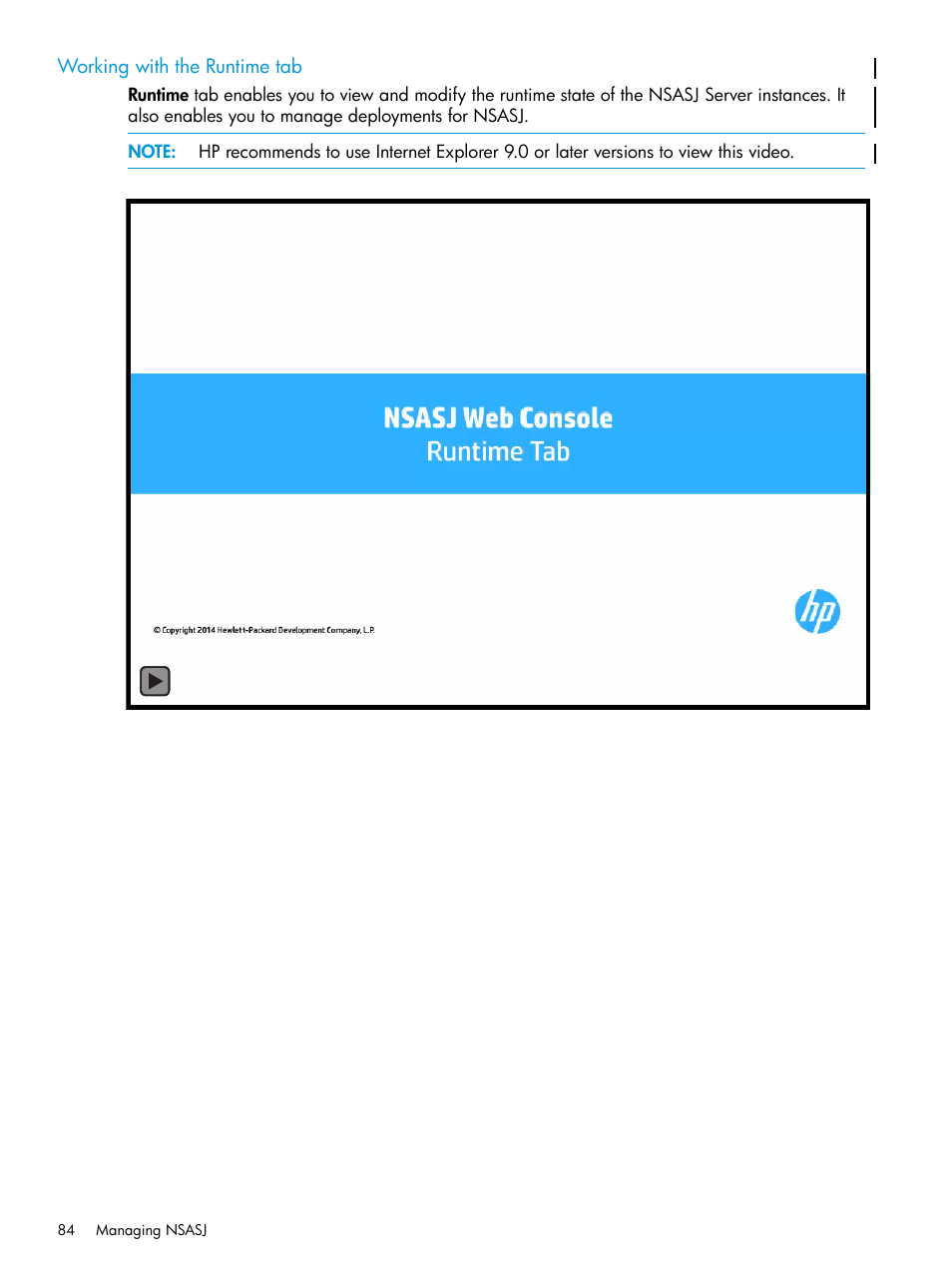 Working with the runtime tab | HP Integrity NonStop H-Series User Manual | Page 84 / 115